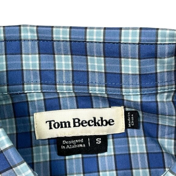 Tom Beckbe Tidewater Checkered Button Down Shirt Short Sleeve- Mens Small- NWT! - Picture 3 of 8
